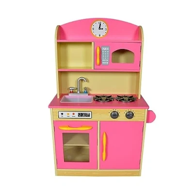 Afbeelding van Teamson Kids Houten Speelkeuken Kinderspeelgoed Rollenspel Speelgoed Roze