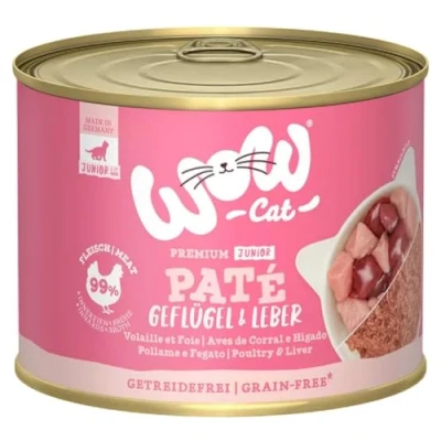 Afbeelding van WOW CAT JUNIOR blik 6x200g Gevogelte &amp; Lever