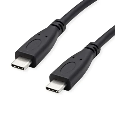 Afbeelding van ROLINE GREEN USB 3.2 Gen 2 kabel, met PD 20V5A, Emark, C C, M/M, zwart, 0,5 m