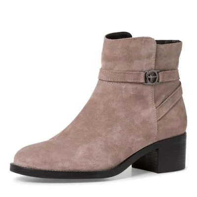 Afbeelding van Tamaris Korte laarzen, Dames, Maat: 36, Taupe Leer