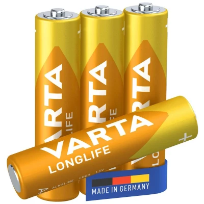 Afbeelding van Varta Batterij Alkaline, Micro, AAA, LR03, 1.5V Longlife, Retail blisterverpakking (4 pack)