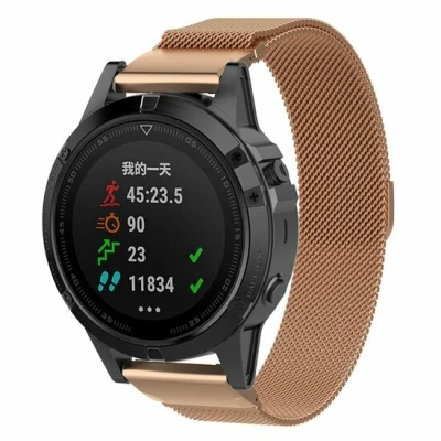 Afbeelding van Milanese bandje Rosé goud Garmin Fenix 7S / 6S 5S &amp; Instinct 2s