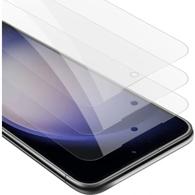 Afbeelding van Cadorabo 3x Screenprotector geschikt voor Samsung Galaxy S23 PLUS Beschermende Pantser Film in KRISTALHELDER Getemperd (Tempered) Display beschermend glas 9H hardheid met 3D Touch