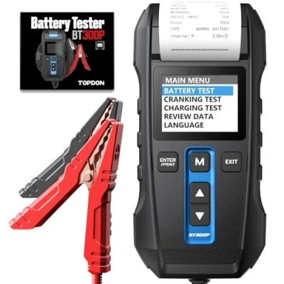 Afbeelding van TOPDON TT BT300P Professionele autobatterijtester 12V &amp; 24V 100 2000 CCA met geïntegreerde thermische printer voor auto, vrachtwagen, ATV, boot