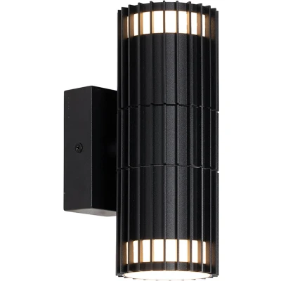 Afbeelding van QAZQA Design buiten wandlamp zwart 2 lichts IP44 Boris