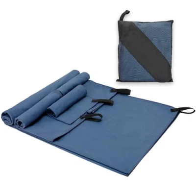 Afbeelding van Alyvisun Set van 4 sneldrogende microvezelhanddoeken, compact en ultralicht, super absorberende sporthanddoeken in 3 maten voor zwemmen, strand, hardlopen, fietsen, fitnessstudio