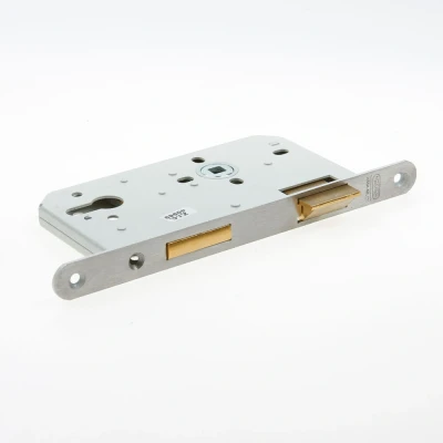 Afbeelding van Nemef 600 insteek dag en nachtslot doornmaat 60 PC 72 DR.1+3 voorplaat afgerond RVS