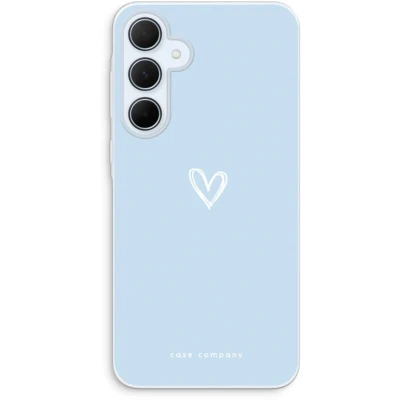 Afbeelding van Case Company® hoesje geschikt voor Samsung Galaxy A35 Klein Hart Blauw Soft Cover Telefoonhoesje Bescherming aan alle Kanten en Schermrand