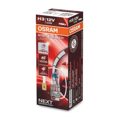 Afbeelding van Osram H3 Halogeenlamp 12V 55W PK22s Night Breaker Laser