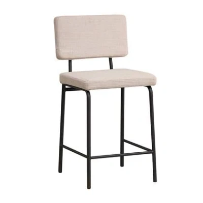 Afbeelding van Bronx71 Scandinavische barkruk Espen beige gerecyclede stof 64 77 cm