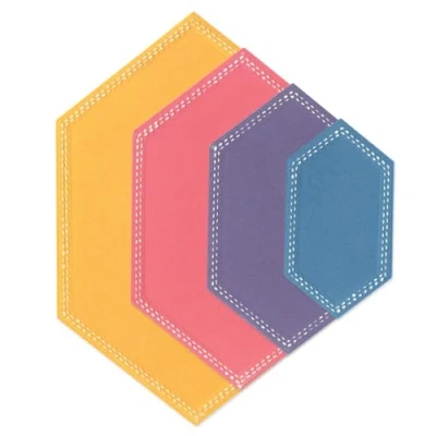 Afbeelding van Sizzix Framelits Die Set Fanciful Belinda Stitched Hexagons 10pcs