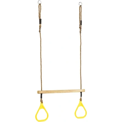 Afbeelding van KBT Houten Ringtrapeze Met Kunststof Ringen Pp Geel
