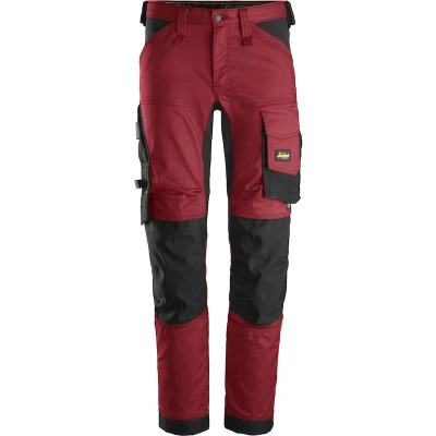 Afbeelding van SNICKERS 6341 AllroundWork stretch werkbroek (chillirood/zwart) 63411604088
