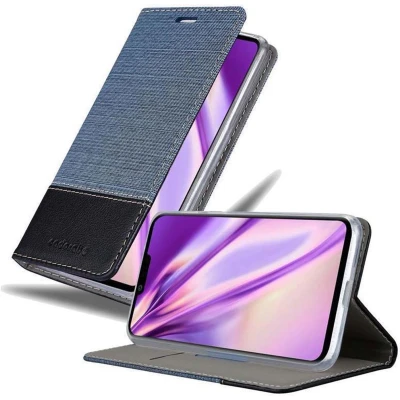 Afbeelding van Cadorabo Hoesje geschikt voor LG G8 in DONKERBLAUW ZWART Beschermhoes met magnetische sluiting, standfunctie en kaartvakje Book Case Cover Etui