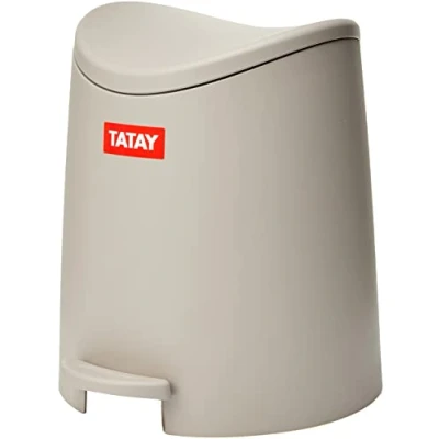 Afbeelding van TATAY Afvalemmer voor badkamer, standaard, 3 l, polypropyleen, taupe