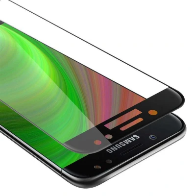 Afbeelding van Cadorabo Screenprotector geschikt voor Samsung Galaxy J5 2017 Volledig scherm pantserfolie Beschermfolie in TRANSPARANT met ZWART Gehard (Tempered) display beschermglas 9H hardheid 3D Touch