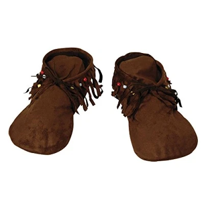 Afbeelding van Bristol Novelty BA457 Hippy Indian Mocassins voor heren, dames, Indiaas bruin, één maat