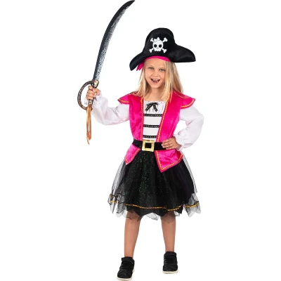Afbeelding van FUNIDELIA Roze Piraten kostuum voor meisjes Maat: 135 152 cm