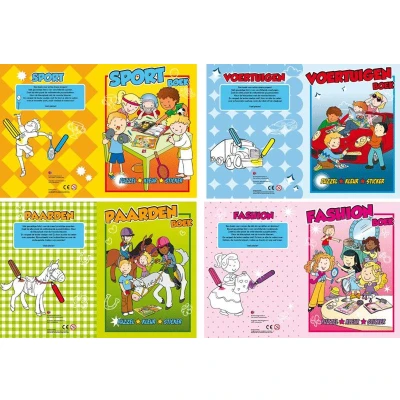 Afbeelding van Kleurboek met stickers 1 van de vier ontvangt u