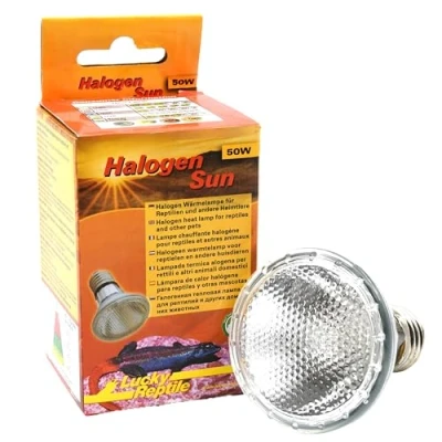 Afbeelding van Lucky Reptile Set van 2 Sun 50W halogeenspots Voor E27 fitting reptielen Terrariumlamp met daglichtspectrum Dimbare verwarmingslamp Terrarium accessoires