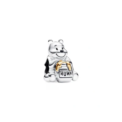 Afbeelding van Pandora hanger 793029C01 Winnie de Poeh, Sterling zilver, diamant, zilver Emaille Diamant