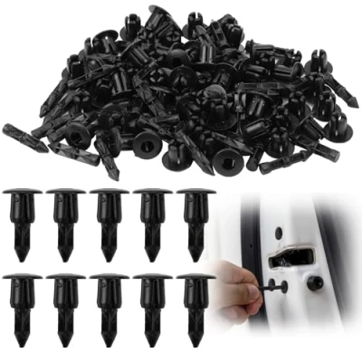 Afbeelding van TYBYBB 50 stuks autobevestigingsclips 6 mm kunststof klinknagels zwart compatibel met auto, Honda, Yamaha, Suzuki, Kawasaki
