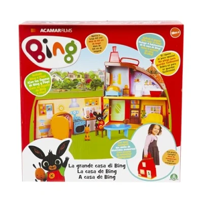 Afbeelding van Giochi Preziosi huis Bing speelgoed, speelset met 2 figuren and Flop, kinderspelletjes 1,5 jaar, interactieve accessoires, verdiepingen en 3 volledige slaapkamers, accessoires uit de