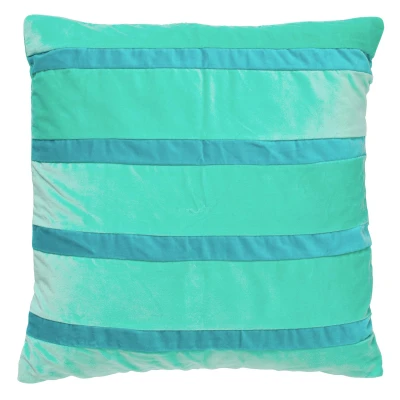 Afbeelding van Dutch Decor PEMM Kussenhoes velvet 45x45 cm Beveled Glass groen blauwe streepjes
