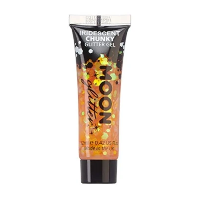 Afbeelding van Moon glitter Glittergel voor gezicht en lichaam, 12 ml, oranje, gezicht.