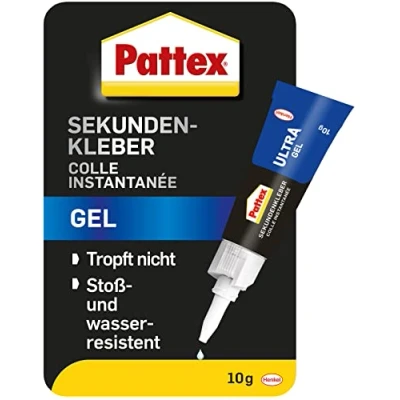 Afbeelding van Pattex 1865943 &quot;Ultra Gel&quot; snelle plaatsende lijm, 10 g, zwart/blauw