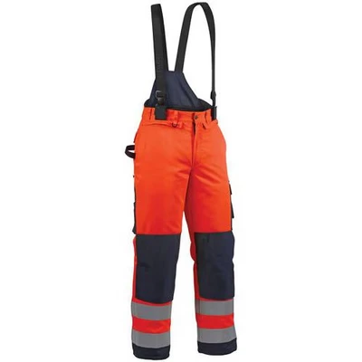 Image de Pantalon hiver haute visibilité orange fluo/marine, guêtre pare neige
