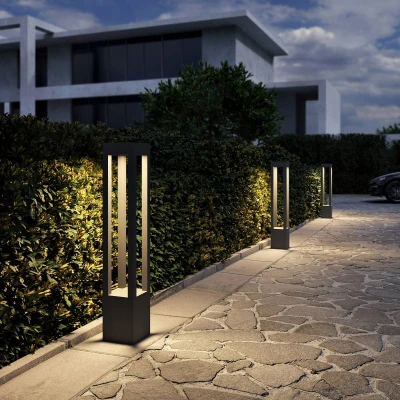 Afbeelding van Arcchio LED buitenlamp 1licht drukgegoten aluminium, glas H: 90 cm donkergrijs Inclusief lichtbron