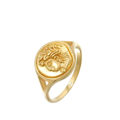 Afbeelding van Elli Antique LOOK Ring goldcoloured, Dames, Maat: 54, Gold coloured
