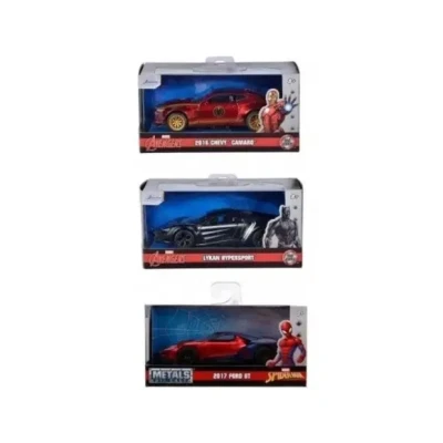 Afbeelding van Avengers Iron Man Chevy Camaro voertuig Metaal Schaal 1:32 15 x 7 8 cm
