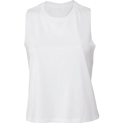 Afbeelding van Bella + Canvas Women&#039;s Racerback Cropped Tank BE6682 Solid White Blend