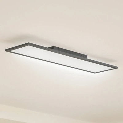 Afbeelding van Lindby LED plafondlamp 1licht Aluminium, PC, PMMA H: 5 cm zwart Inclusief lichtbron