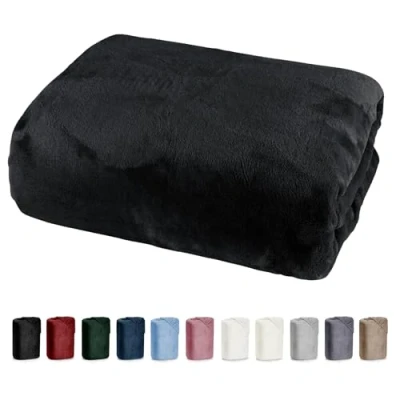 Afbeelding van heimtexland ® Cashmere Touch Teddy hoeslaken, super zacht, Öko Tex Nicky 180 x 200 cm, zwart, type 585