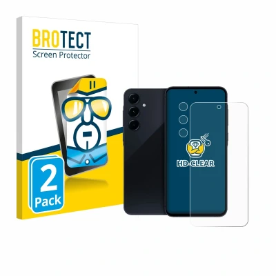 Afbeelding van BROTECT Screenprotector voor Samsung Galaxy A55 5G Enterprise Edition (Voor+Camera) Folie Beschermfolie transparant (2 Stuks)