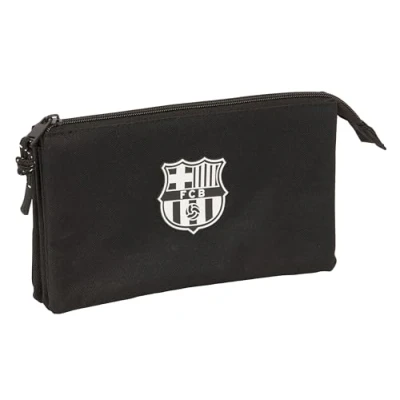 Afbeelding van Pennenetui met 3 vakken F.C. Barcelona Zwart 22 x 12 cm