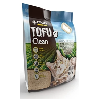 Afbeelding van 10 l (ca. 4,5 kg) Croci Tofu Clean Kattenbakvulling