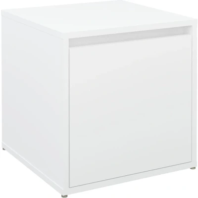 Afbeelding van Opbergbox met lade 40,5x40x40 cm bewerkt hout betongrijs