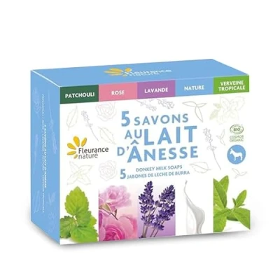 Afbeelding van Fleurance Nature 5 Biologische Ezelinnenmelk Zepen 100 g