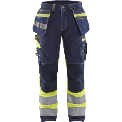 Afbeelding van Blaklader High Vis werkbroek met stretch 1794 1370 Marine/High Geel C60