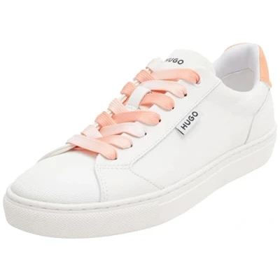 Afbeelding van HUGO Morrie Sneakers laag, Dames, Maat: 36, White/blue Leer en textiel