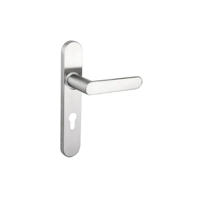 Afbeelding van Lavuzo deurkruk Novara RVS met afgerond schild PC72 Per set Deurklink