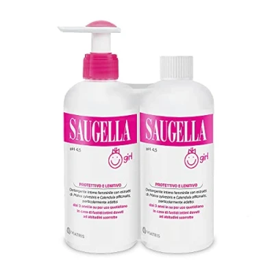 Afbeelding van Saugella Girl Dagelijkse intieme reiniger voor meisjes in de prepuberale leeftijd, tegen overlast en jeuk, 2 blikjes van elk 200 ml, 400 ml