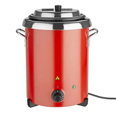 Afbeelding van Buffalo GH227 Elektrische soepwaterkoker met roestvrijstalen handgrepen, 5,7 liter, 348 x 255 mm, rood