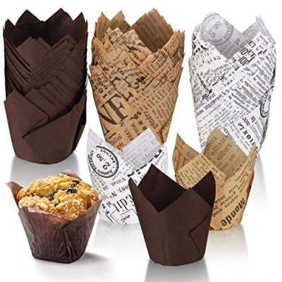 Afbeelding van 150 stuks papieren vormpjes voor muffins, cupcakes, tulpen, verjaardagsfeestaccessoires