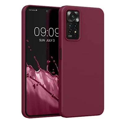 Afbeelding van kwmobile telefoonhoesje geschikt voor Xiaomi Redmi Note 11 Pro / (5G) 12 (4G) Hoesje met siliconen coating Smartphone case in wijnrood