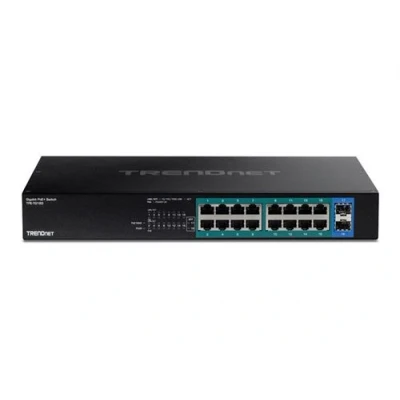 Image de TRENDnet TPE TG182 Commutateur 16 x 10/100/1000 (PoE+) + 2 SFP Montable sur rack PoE+ (240 W) Conformité TAA